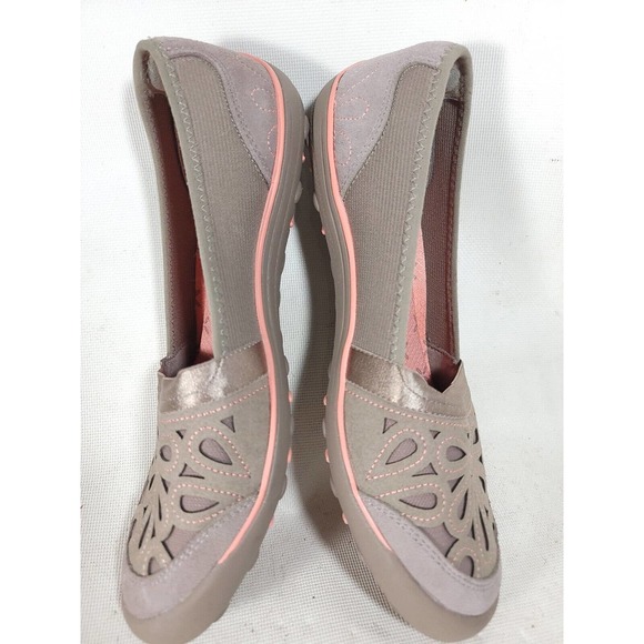SKECHERS Women Earthfest Repurpose Gray/ Pink Embroidered Flats 49272 (Size 8.5) - Picture 5 of 8